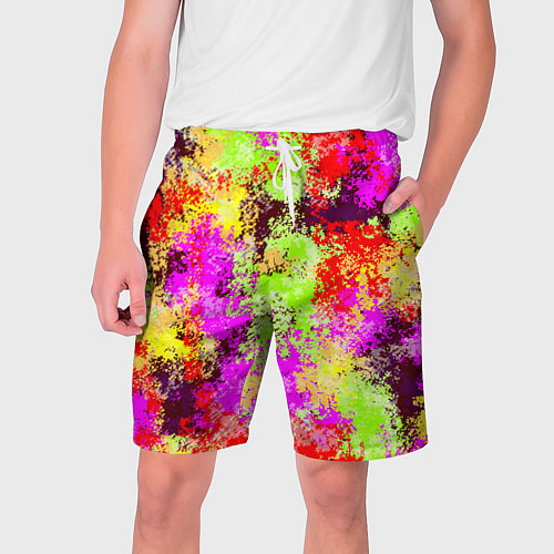 Мужские шорты Пиксельный камуфляж Диско / 3D-принт – фото 1