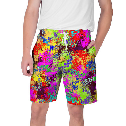 Мужские шорты Пиксельный камуфляж Токсик / 3D-принт – фото 1