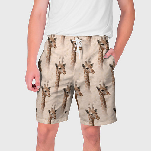 Мужские шорты Голова жирафа паттерн / 3D-принт – фото 1
