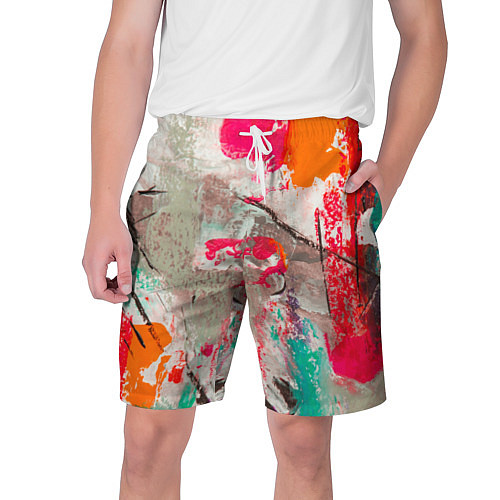 Мужские шорты Кляксы Моцарта / 3D-принт – фото 1