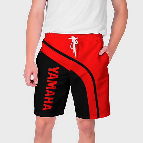 Мужские шорты ЯМАХА - YAMAHA КРАСНЫЙ СТИЛЬ / 3D-принт – фото 1