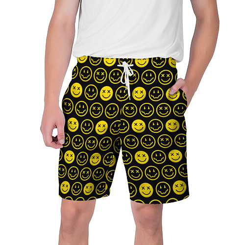 Мужские шорты Nirvana смайлики / 3D-принт – фото 1