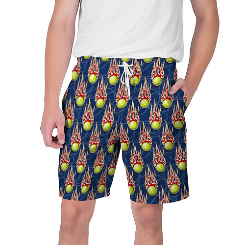 Мужские шорты Теннисные мячики в огне / 3D-принт – фото 1
