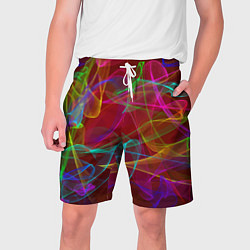 Шорты на шнурке мужские Color neon pattern Vanguard, цвет: 3D-принт