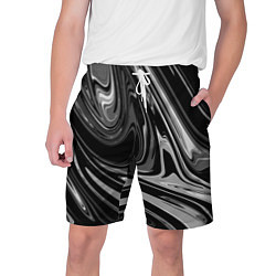 Шорты на шнурке мужские Черно-белый мрамор, цвет: 3D-принт