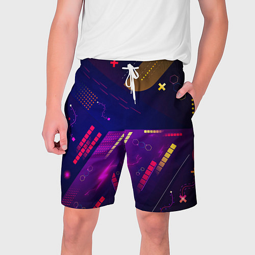 Мужские шорты Cyber neon pattern Vanguard / 3D-принт – фото 1