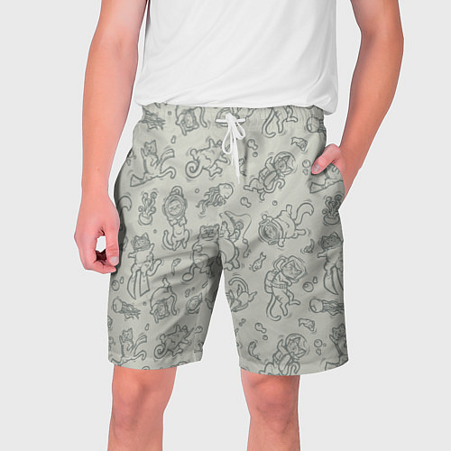 Мужские шорты Морские Котики: Серый / 3D-принт – фото 1