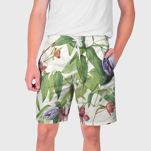 Мужские шорты Цветы Нежная Листва / 3D-принт – фото 1
