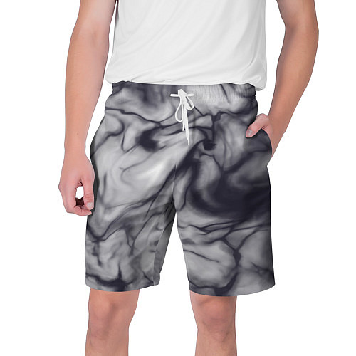 Мужские шорты Бело-черный тай-дай / 3D-принт – фото 1