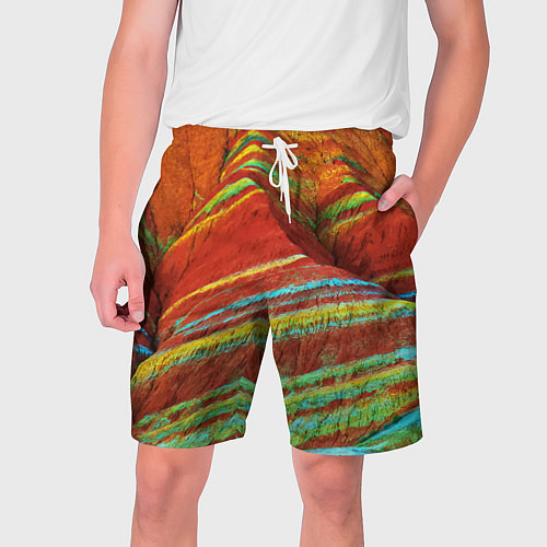Мужские шорты Знаменитые разноцветные горы Китай / 3D-принт – фото 1