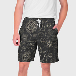 Шорты на шнурке мужские Небесные тела, созвездия, солнце, космос, мистика, цвет: 3D-принт