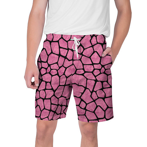 Мужские шорты Шерсть розового жирафа / 3D-принт – фото 1