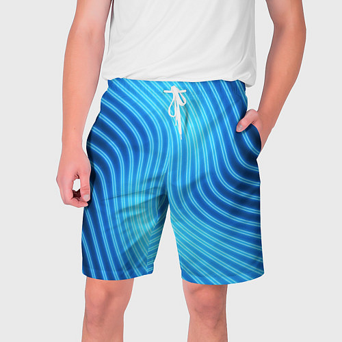 Мужские шорты Abstraction neon lines / 3D-принт – фото 1