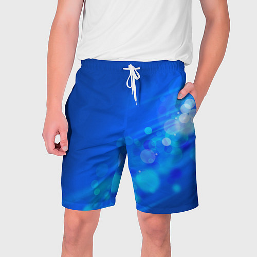 Мужские шорты Блики на синем фоне / 3D-принт – фото 1