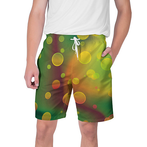 Мужские шорты Кружочки на разноцветном фоне / 3D-принт – фото 1