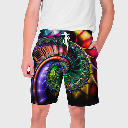 Мужские шорты Красочная фрактальная спираль Colorful fractal spi / 3D-принт – фото 1