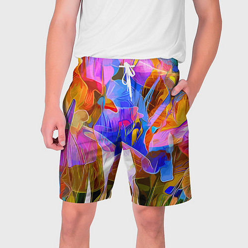 Мужские шорты Красочный цветочный паттерн Лето Colorful floral p / 3D-принт – фото 1
