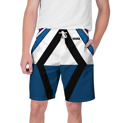 Мужские шорты Геометрический молодежный узор с надписью Спорт / 3D-принт – фото 1