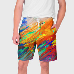 Шорты на шнурке мужские Буйство красок Лето Riot of colors Summer, цвет: 3D-принт