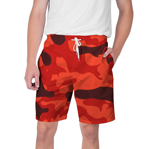 Мужские шорты Рыжий камуфляж Огонь Пятна / 3D-принт – фото 1