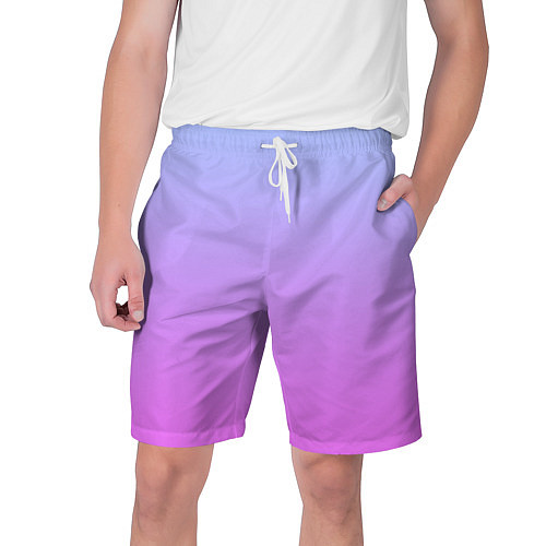 Мужские шорты Голубо-розовый градиент / 3D-принт – фото 1