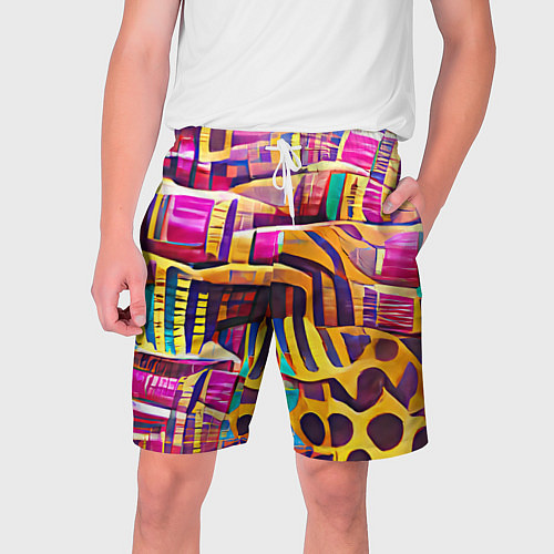 Мужские шорты Африканские яркие мотивы / 3D-принт – фото 1