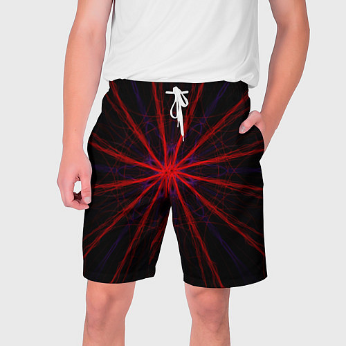 Мужские шорты Красный эфир 3D - абстракция / 3D-принт – фото 1
