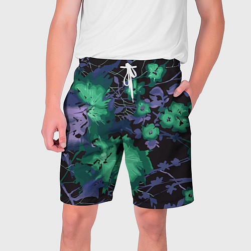 Мужские шорты Цветочная авангардная композиция / 3D-принт – фото 1