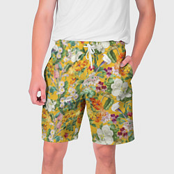 Шорты на шнурке мужские Цветы Солнечное Лето, цвет: 3D-принт