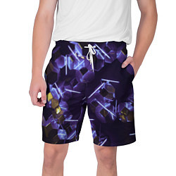 Шорты на шнурке мужские Неоновые фигуры с лазерами - Фиолетовый, цвет: 3D-принт