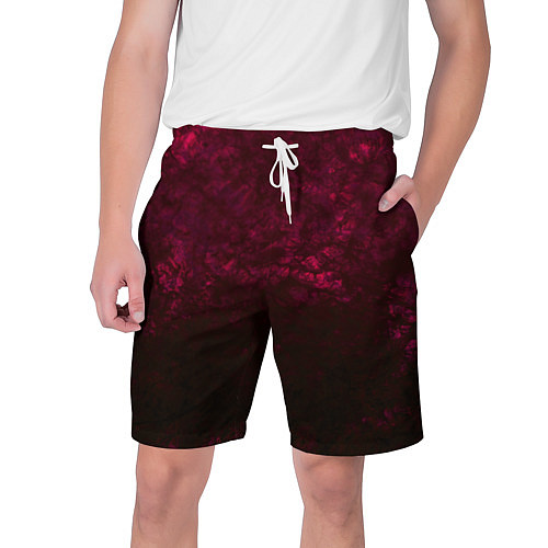 Мужские шорты Темно-красный абстрактный узор текстура камня / 3D-принт – фото 1