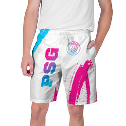 Шорты на шнурке мужские PSG Neon Gradient, цвет: 3D-принт