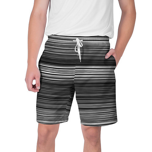 Мужские шорты Black and white thin stripes Тонкие полосы / 3D-принт – фото 1