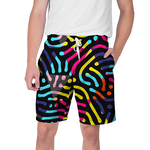 Мужские шорты Красочный авангардный паттерн / 3D-принт – фото 1