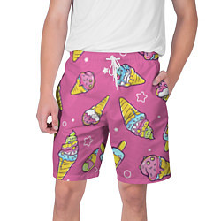 Мужские шорты Разноцветное Мороженое Со Звёздочками