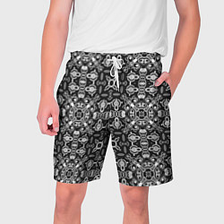 Шорты на шнурке мужские Black and white ethnic oriental ornament, цвет: 3D-принт