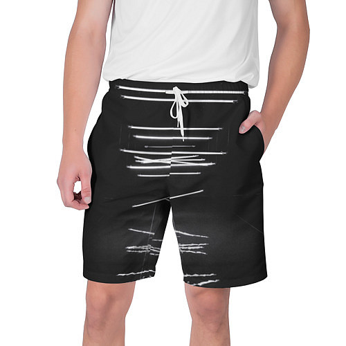 Мужские шорты Неоновые фонари во тьме - Белый / 3D-принт – фото 1