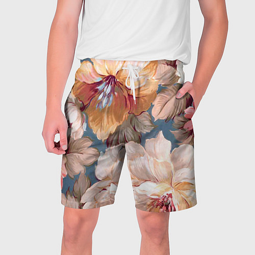 Мужские шорты Рисунок цветов / 3D-принт – фото 1