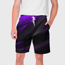 Шорты на шнурке мужские Geometry Черный и фиолетовый, цвет: 3D-принт