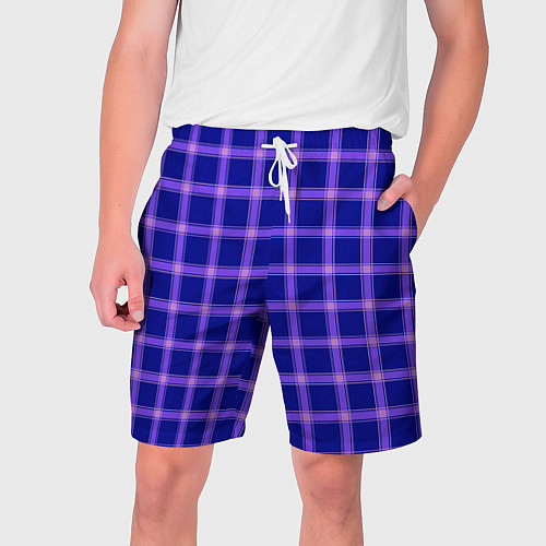 Мужские шорты Фиолетовый клетчатый узор / 3D-принт – фото 1