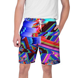 Шорты на шнурке мужские Авангардный модный глитч, цвет: 3D-принт