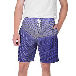 Шорты на шнурке мужские Неоновые кубы - оптическая иллюзия, цвет: 3D-принт