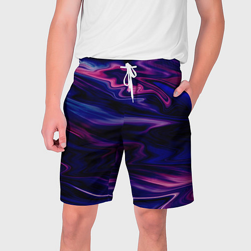 Мужские шорты Фиолетово-розовый абстрактный узор / 3D-принт – фото 1