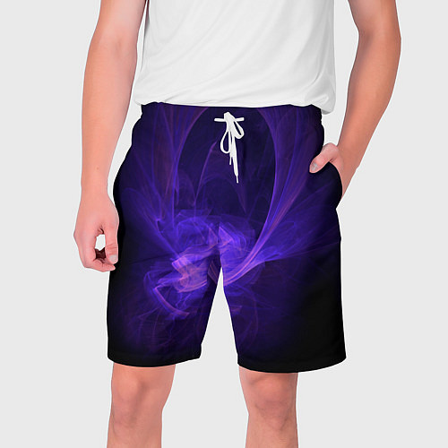 Мужские шорты Неоновые фракталы / 3D-принт – фото 1
