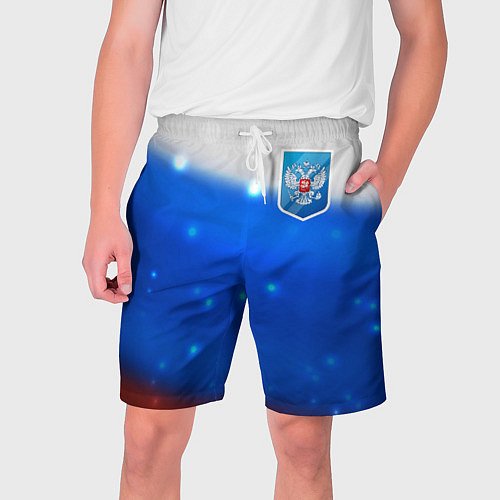 Мужские шорты Герб России Blue / 3D-принт – фото 1