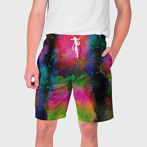 Мужские шорты Разноцветные брызги кляксы / 3D-принт – фото 1