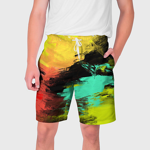 Мужские шорты Яркий красочный гранж / 3D-принт – фото 1