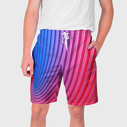 Шорты на шнурке мужские Оптическая иллюзия с линиями, цвет: 3D-принт