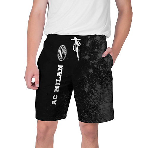 Мужские шорты AC Milan sport на темном фоне: по-вертикали / 3D-принт – фото 1
