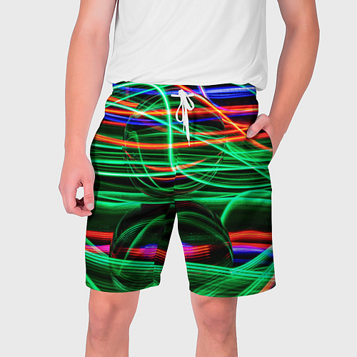 Мужские шорты Абстрактное множество цветных линий / 3D-принт – фото 1